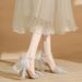 Women's Shoes Mid Heel Versatile Rhinestone Pumps, Sexy Backless Lady Formal Shoes For Wedding & Party Shoes Pearl & Rhinestone Butterfly Decor_vogvips.com