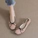 Square Head Single Shoes Women's Flat Bow Shallow Mouth Doudou Shoes Small Fragrant Soft-soled Ballet Shoes_vogvips.com