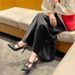 2025 Spring And Autumn New Pointed Toe Solid Color Satin Shallow Mouth Strap Open Back Rhinestone High Heels Women's_vogvips.com