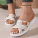 Summer Soft Soled Beach Sandals Plus Size Casual Thick Soled Strap Mesh Breathable Sandals For Women, Size 43_vogvips.com