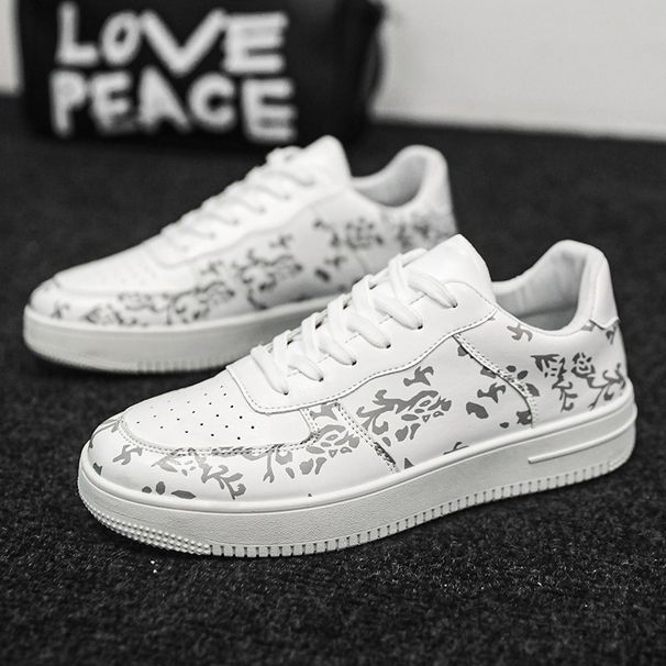 ShoeVault Student Trendy Flat Fashion Versatile Casual White Men's Sports Shoes Air Force One_vogvips.com