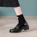 Mid-heel Leather 2026 New Model British Style Buckle Spring And Autumn Fashion Women's Versatile Chunky Heel Shoes_vogvips.com