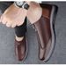 Men's Shoes Breathable Hand Scratch Business Casual Leather Shoes Soft Sole Soft Surface Board Shoes Driving Shoes Doudou Shoes_vogvips.com