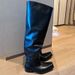 Unisex Style Over The Knee Boots For Women With Raised Toes, Niche British Style, Thick Heeled Square Toe, Thick Soled High Top Knight Boots Trend_vogvips.com