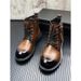 Trendy Chunky Business Casual Outdoor High-top Warm Men's Shoes Work Short Boots Height Increasing_vogvips.com