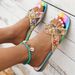 Women’s Shoes Summer Square Toe Flat Bottom One Line Rhinestone Big Gem Slippers For Women Large Size Fashionable Beach Outdoor Slippers_vogvips.com