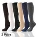 2 Pairs Compression Stockings Blood Circulation Promotion Slimming Sport Nurse Socks Anti Fatigue Comfort Knee High_vogvips.com