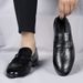 High-End Soft Sole Formal Business 2024 New Korean Style Black Leather Men's Casual Wedding Shoes Trendy_vogvips.com