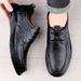 Men's Casual Leather Shoes, Lace-up, Breathable, Popular Style, Sole, Soft Leather, Suitable For Office Work And Formal_vogvips.com