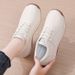 Comfortable Women Casual Shoes 2025 Fashion Round Toe Artificial Leather Soft Sole Breathable White Lace Up Shoes For Walking_vogvips.com