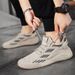 Men's Black Breathable Mesh Sports Shoes Summer Casual Running Soft Sole Height Increasing New Style_vogvips.com