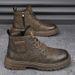 European Warm Series Men's Martin 2025 Autumn New Side Zipper British Style Motorcycle Leather Durable High-top Workwear Trendy Boots_vogvips.com