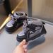 New Boys Solid Bottom Board Shoes Girls High Top Bread Shoes Velcro Baby Shoes_vogvips.com
