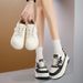 Export Overstock Genuine Leather Thick-Soled For Women, New Autumn Winter Black And White Ultra-Soft Sports Casual_vogvips.com