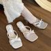 Unique Thin-strap French-style Evening Sandals Women, Suitable For Wearing With Dresses, 2026 Stylish New Summer Chunky_vogvips.com
