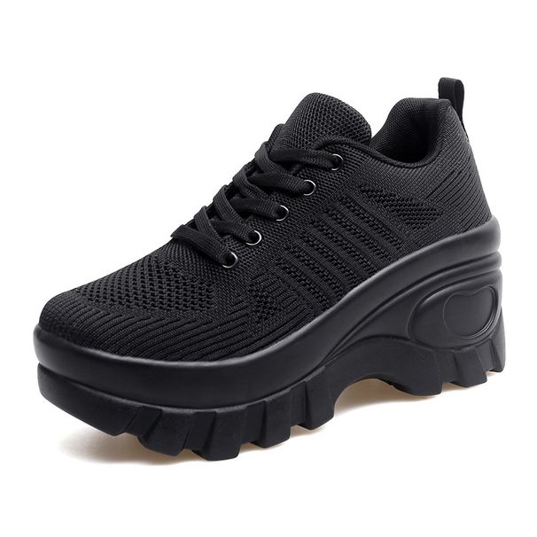 Women's Breathable Mesh Thick-Soled Height-Increasing Comfortable And Durable Casual Fashion Trendy Sneakers_vogvips.com