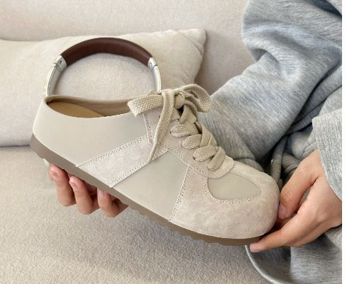 Retro Boken Shoes With Toe Caps And Half Slippers For Women's Outdoor Wear, Spring 2025 New Versatile And Lazy Boken One Foot Shoes_vogvips.com