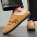 2025 New Suede Fashion Footbed Beach Soft Cork Nonslip Men Clogs Slippers With Arch Support_vogvips.com