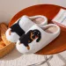 Pattern Dachshund Embroidery Stuffed Home Thick Sole Plaid Furry Cotton Warm Non-slip Indoor Slippers Pet Mom Gift_vogvips.com