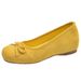 French Inner Heightening Suede Ballet Single Shoes Women's Shoes Spring And Autumn Bow Red Evening Shoes_vogvips.com