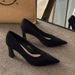 Elegant Suede High Heels For Women - Comfortable Soft Sole, Non-Slip Rubber Bottom, Pointed Toe Professional Work Shoes For Flight Attendants_vogvips.com