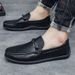 SHLIANG Men's Slip-On Soft-Soled Driving Shoes Comfortable Round-Toe Business Casual Leather Shoes Breathable Upper Slip-On Loafers X0018_vogvips.com
