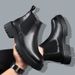 European Warm Series 2025 Korean Version British Style Men's Casual High-top Shoes Business Simple Leather Martin Slip-on Short Boots_vogvips.com