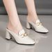 Women's Spring Summer, New European And American Style, High Heel Slippers, Lazy Closed-Toe Half Slippers For Women_vogvips.com