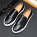 Men's Slip-On Loafers – Breathable PU Leather Casual Shoes (Black/Brown)_vogvips.com