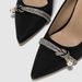 Chic Black Stiletto Pumps With Rhinestone Straps – Trendy Chunky Heel Pointed-Toe Dress Shoes For Women_vogvips.com