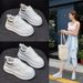 Little White Shoes, Inner Height Of Leather Surface, Casual Platform Student Shoes, Wedge Heel, Comfortable Women's Shoes_vogvips.com