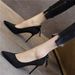 2025 Spring Autumn New Versatile Black High Heels For Women, 9cm Stiletto Heel, Sexy European And American French Style_vogvips.com
