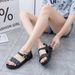 Cross-border Spring-summer Roman Flat Sandals For Women, One-strap Open-toe Women's Sandals, Student Outdoor Pleated_vogvips.com