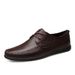 New Men's Business Casual Lace-up Leather Shoes Genuine Leather Hollow Breathable Leather Shoes Lightweight Hand-stitched Leather Shoes with Soft Sole_vogvips.com