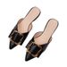Women's Open-toe Mules 2026 Summer New Style Pointed Toe Flat-soled Slip-on Lazy Shoes Without A Heel_vogvips.com