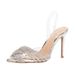 PVC Transparent Sandals Baotou Cross Diamond High Heels 23 Spring And Summer New After Empty Shallow Mouth Sweet Banquet Wedding Shoes_vogvips.com