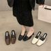 Elegant High Heel Closed Toe Mules For Women, 2025 Spring/Summer New Style, Chunky Heel, Comfortable, Shallow Mouth_vogvips.com