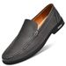 Slip-On Loafers Lazy Trendy Men's Genuine British Casual Leather Shoes Korean Style Moccasins For Men_vogvips.com
