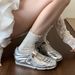 Women's Silver Velcro Ballet Flat Mary Jane Casual Shoes Style Sheepskin Version New Sports_vogvips.com