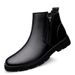 Men's Boots Leather Boots Medium Top Martin Boots Side Zipper Loafer Short Boots Cotton Boots Men's_vogvips.com