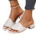 Cross-border Cross-strap Mid-heel For Women, Large Size, 2025 Summer New Style, Fly-knit Foreign Trade Fashion Slip-on_vogvips.com