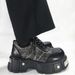 Men's Chunky Derby Shoes - Classic British Style Leather Shoes With Thick Sole, Square Toe Design For Casual Wear, Comfortable & Stylish_vogvips.com
