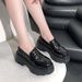 Platform For Women Spring New Versatile Small Leather Korean And Japanese Wedge Single Shoes Slip On British Style_vogvips.com