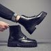 Men's Chelsea Boots Business Dress Leather Martin Leather Boots Handmade High Top Leather Shoes Vintage Short Boots_vogvips.com
