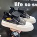 Spring 2026 Slip-on Canvas Men's Shoes Lazy Shoes Blue Denim Shoes Zipper Flat Shoes Flip-on Derby Shoes_vogvips.com