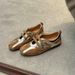 Sheepskin Version~High-end Soft-soled Versatile Velcro German Training For Women, Square-toed Genuine Leather Patchwork_vogvips.com