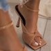 European And American Foreign Trade Solid Color Thin For Women Square Toe Breathable High Heel Slippers Nightclub_vogvips.com