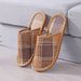 Bamboo Weaving Home Linen Slippers Summer Cooling Woven Rattan Sandals Indoor Non-slip Slides Unisex Bedroom Shoes Zapatillas_vogvips.com