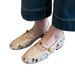 Lan Cabinet Edition ~ Genuine Leather Patchwork Slip-On Mary Jane Loafers For Women Low Heel One-Strap Camellia_vogvips.com