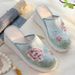 Thick Sole With Sloping Heels, Fashionable Bun Half Support Fabric, Mesh Embroidered Shoes, Sandals, And Slippers For_vogvips.com